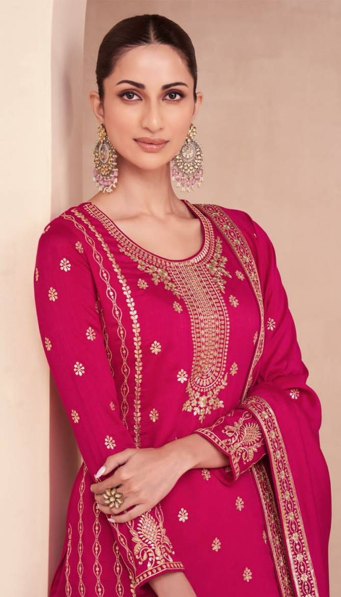 Aashirwad Zari Silk Wedding Wear Salwar Suits Catalog

